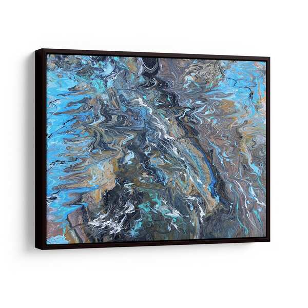 Quadro Decorativo Abstrato Ondas Águas Nórdicas 100x76 Cm | C